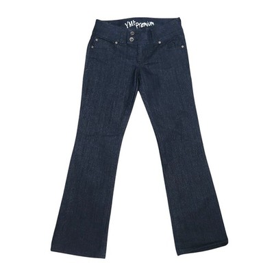 Vintage 90s YMI Dark Wash Blue Denim Glitter Low Rise Bootcut Jeans 3