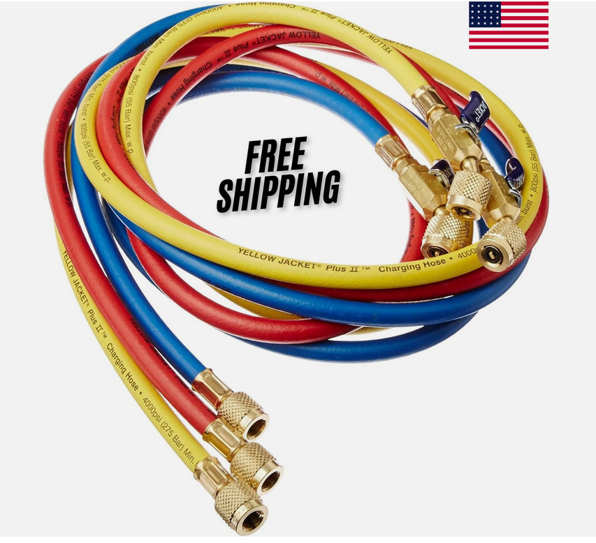 Yellow Jacket 29986 Plus II 1/4" Hose with Compact Ball Valv