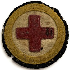 Royal Army Medical Corps RAMC Stretcher Bearer Arm Sleeve Red Cross Cloth Badge