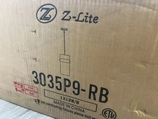 Z-Lite 3035P9-RB Fontaine 3 Light 9 inch Rubbed Brass Pendant Ceiling Light