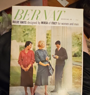 Bernat Bulky Knits Book No. 65 by Mirsa of Italy Sweater Knitting Pattern