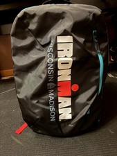 IRONMAN Wisconsin Madison Triathlon Backpack Black with Red Accents