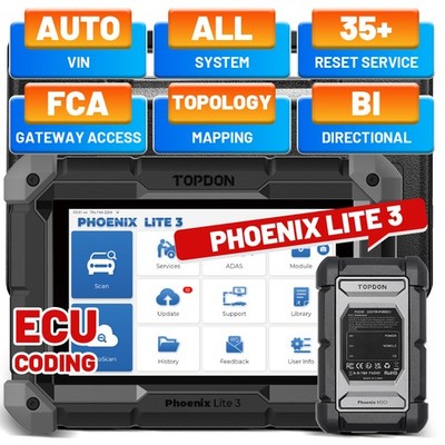 2026 TOPDON Phoenix Lite 3 Scan Tool Topology Mapping VAG Guided ECU Coding FCA
