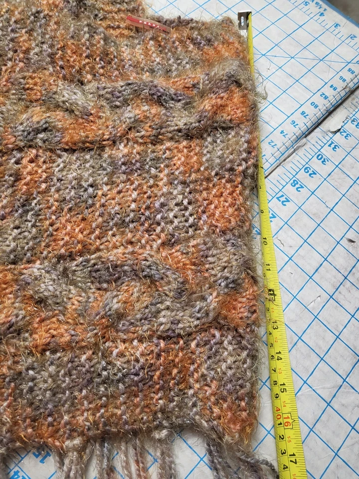 Prada Poncho Shawl Sweater Mohair Knit Pullover Orange Brown Italy  - Image 3 of 4