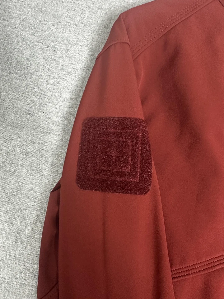 5.11 Tactical Softshell Jacket Mens XL Red Burgundy Fleece Lined Cuffs - Image 3 of 4