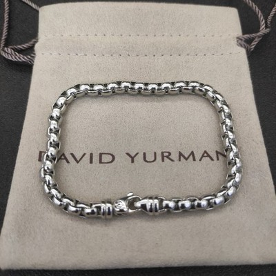 David Yurman Sterling Silver 925 Box Chain Bracelet Lobster Clasp Signed