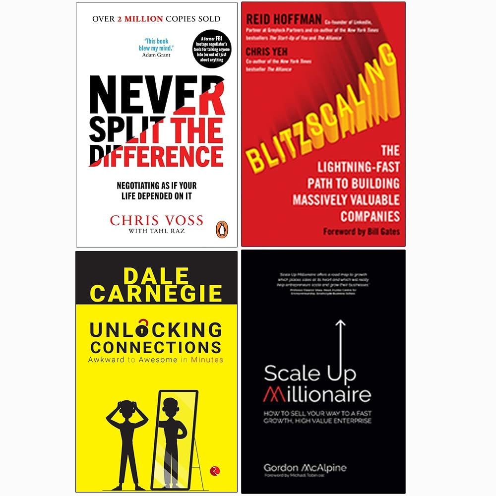 Various Publishers Black Never Split The Difference 4 Book Business Collection Set - Chris Voss, Reid Hoffman, Chris Yeh & Gordon Mcalpine - Paperback - Negotiation, Growth - Image 4
