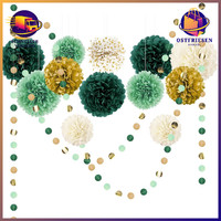 Seidenpapier Pompons 15 StüCk WaldgrüN Deko FüR Hochzeit Babyparty Geburtstag