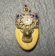 ANTIQUE BPOE ELKS TOOTH GOLD FILLED PENDANT FOB P187