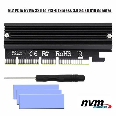 M.2 NVMe PCIe Adapter Karte mit Aluminiumkühlkörper mit 2230/2242/2260/2280