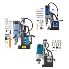ZELCAN Mult Electric Portable Magnetic Drill w 6/11 Bits 2" Depth Rotating Base