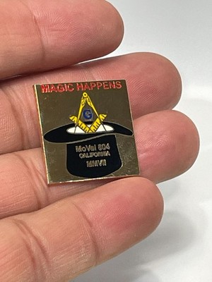 Masonic Magic Happens Lapel Pin MoVal 804 California MMVII 2007 Freemason