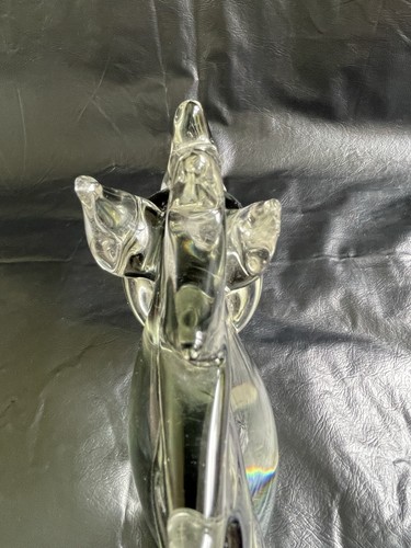 CABEZA DE CABALLO DE CRISTAL TRANSPARENTE MURANO - 8,25" - PESADA - ETIQUETADA - 2 ASTILLAS - Imagen 8 de 13