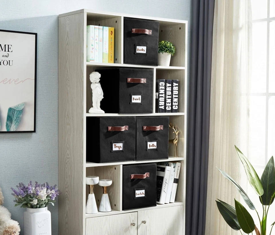 Contenedores de almacenamiento, cubo contenedor de almacenamiento con etiquetas, cubos de almacenamiento de tela Foto 2 de 4