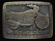 OD11163 VINTAGE 1975 KAWASAKI MOTORCYCLE COMPANY BRASSTONE BELT BUCKLE