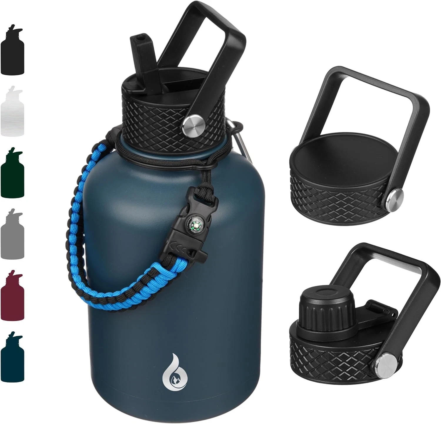 With Straw Lid, 50oz Large Water Jug, Stainless S
