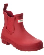 New HUNTER Women's Original Chelsea Ankle Rain Boots Matte Red Size US 7