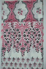 1 Yard Hand Block Print Floral Fabric 100 Cotton NO TARRIF CHARGES 100 ZK 220