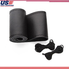 Universal Leather Car Steering Wheel Stitch On Wrap Cover Diy Sewingcolor Black Universal Leather Car Steering Wheel Stitch On Wrap Cover Diy Sewingcolor Black