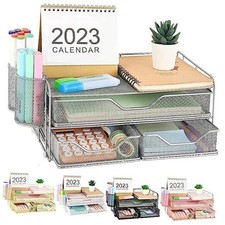 3 Tier Desk Drawer Organizer, Office Desk Organizers and Accessories Silver