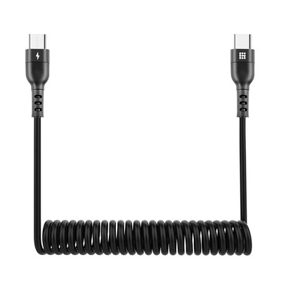 USB-C Spiralkabel 66W 5A Schnellladekabel Auto Datenkabel Typ-C