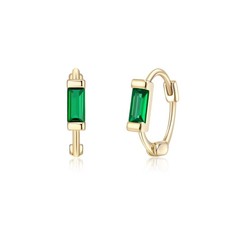 925 Sterling Silver Small Dainty Birthstone Hoop Earrings for Women, Gorgeous Cr