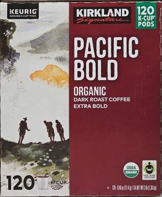 Kirkland Signature Coffee Organic Dark Roast Coffee K-Cups Pod 120 Count