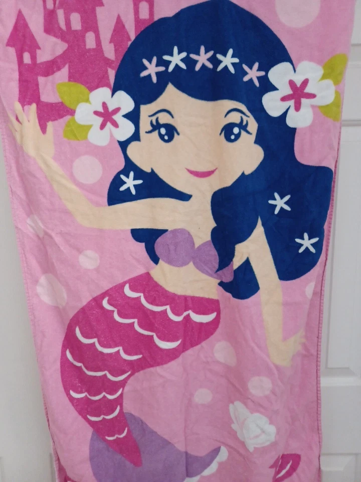 ☀️ Lote Toallas de Playa Sirena Rosa Verano Baño Piscina Niña Melocotón Foto 3 de 4
