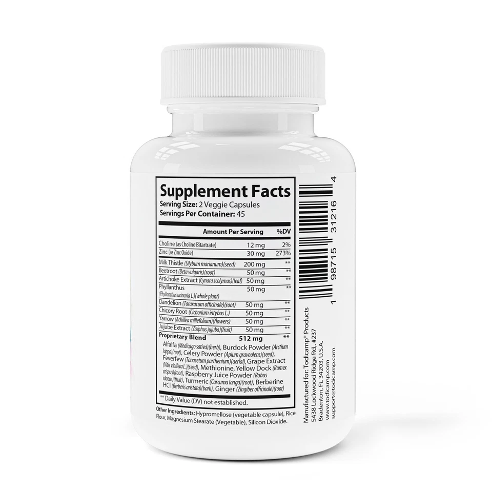 TODICAMP Salud Hepática con Cardo Mariano, Alcachofa, Colina Soporte Hepático Foto 2 de 4