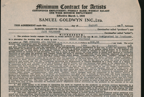 ROMAN SCANDALS / Jack Holbrook 1933 signed Artist contract document,  stuntman | eBay