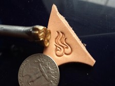 016-04 Flame hand made Brass leather stamp Saddlery tool punch