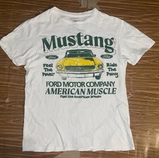 Retro Ford Mustang American Muscle Feel The Power Ride Pony Men's Sz M T Shirt