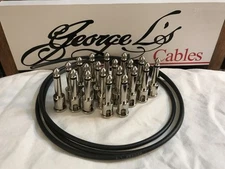 George L's IDEAL Pedalboard .155 Solderless Cable Kit 20 Plugs & 5 Foot - BLACK