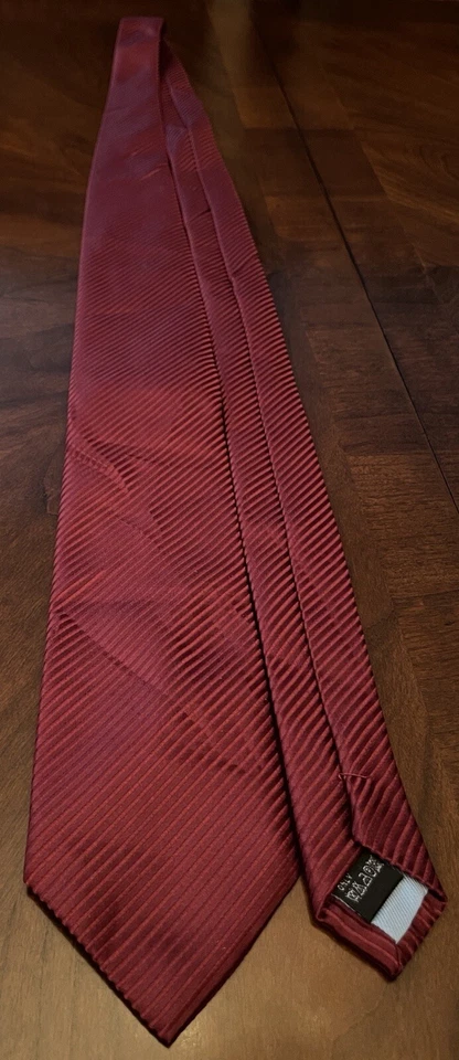 Corbata larga para hombre Firenze Borgoña 100 % seda Foto 3 de 4