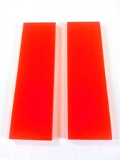 2 pcs. - .375" Hunter Orange Juma 6" x 2" - Knife Handle Material Blank Scales  