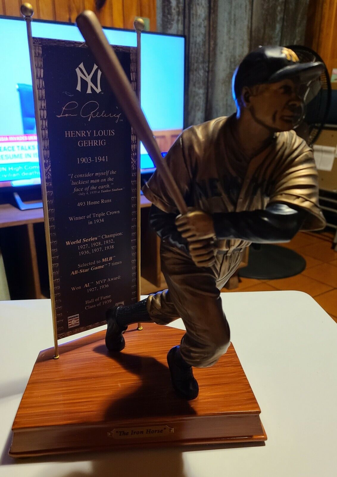  NEW YORK  YANKEES #4 LOU GEHRIG COLD CAST BRONZE TRIBUTE SCULPTURE