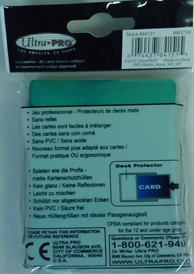 Ultra PRO - 50 Protèges Cartes/Pochettes Board Game Sleeves (69x69mm