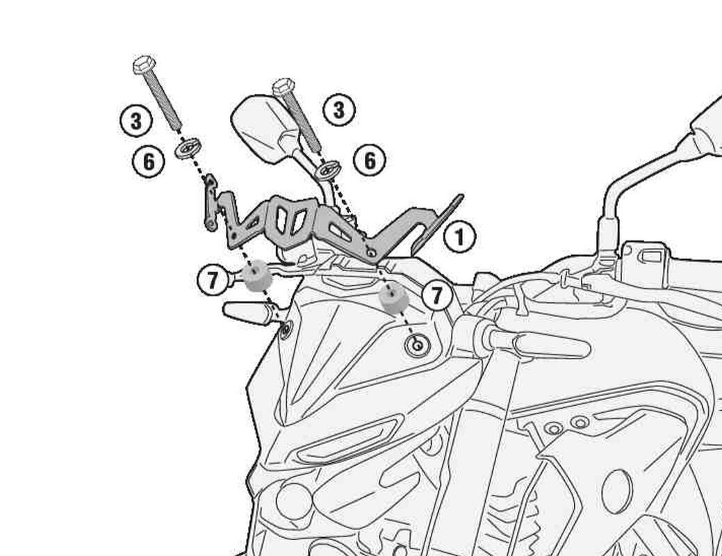 Support pare-brise 4128SK Yamaha MT-03 321 moto 2020 rigide