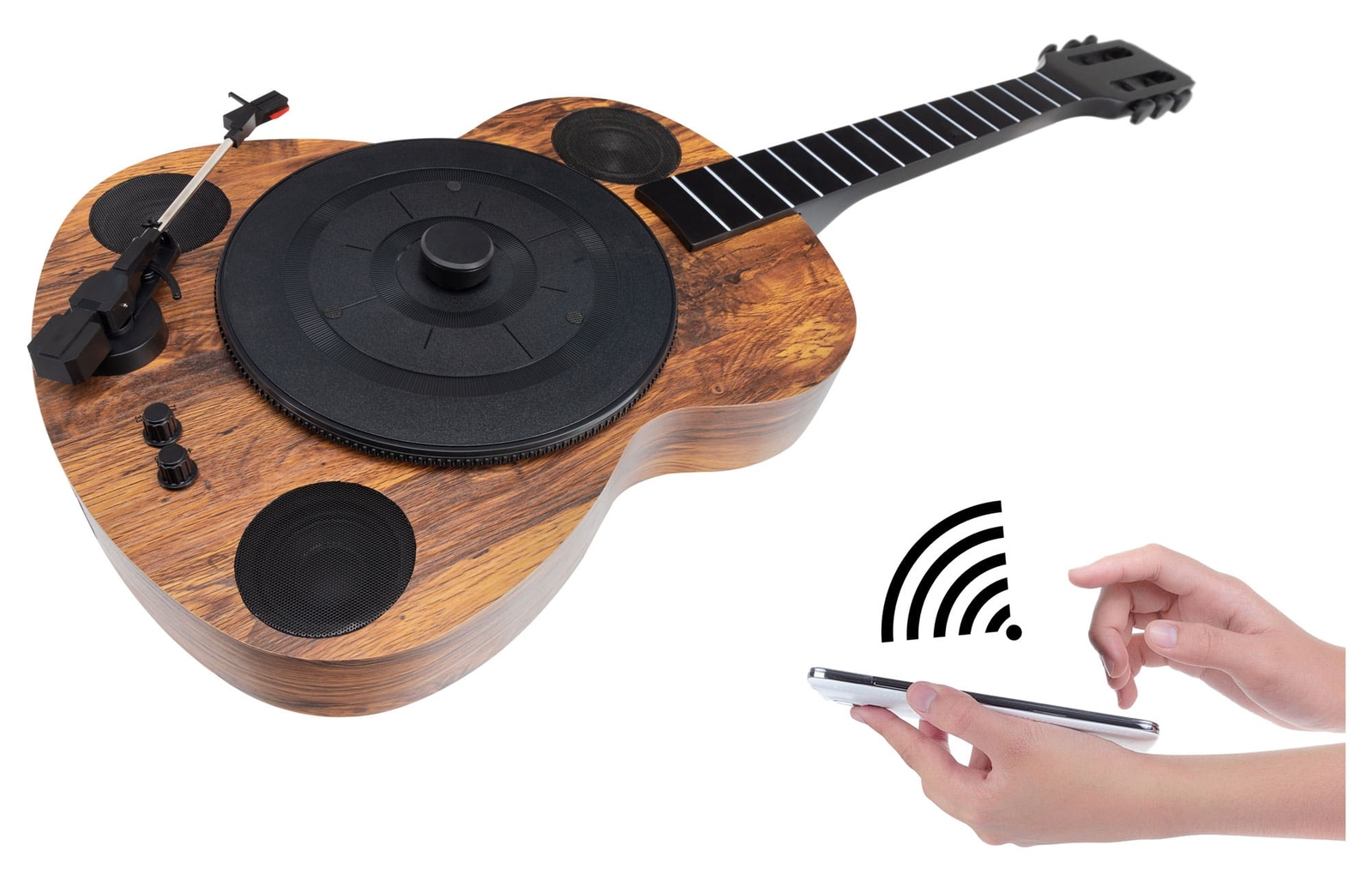 Beatfoxx GT-25 Chuck Plattenspieler in Gitarrenform - Braun online  