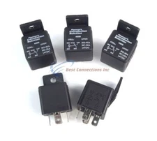 5 Pcs 5 Pin Slot 40 Amp 12 volt SPDT Heavy Duty 5 Wire Car Relays Audiopipe