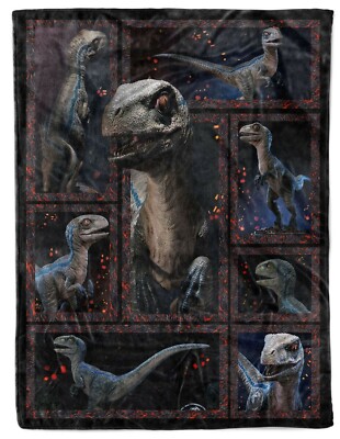 Sherpa Blanket Dinosaur Fleece Blanket Blue Dinosaur Blankets Gift
