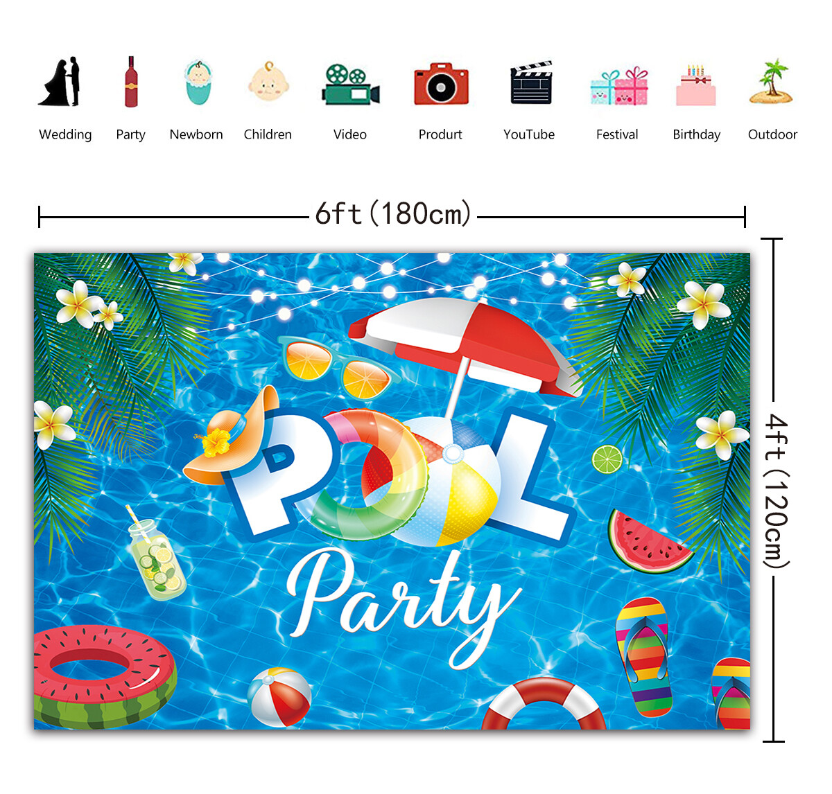 Suministros de decoración de fiesta temática de piscina de verano para fiesta de cumpleaños