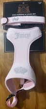 NWT Juicy Couture Pet 6 Ft Velour Dog Leash  Bedazzled Harness BabyPink Size L