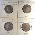 1962 Greece 2 Drachmai, four coins — photo 1