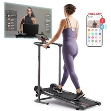Smart Manual Walking Treadmill Portable Compact Foldable Bluetooth Non-Slip Run