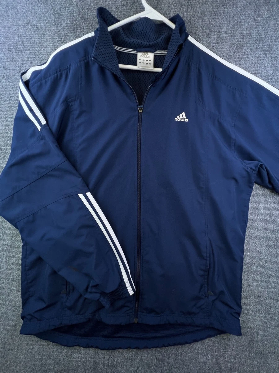 Adidas navy best sale windbreaker