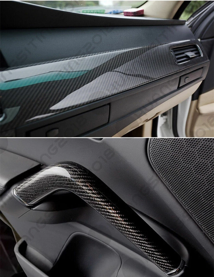 12"x60" 5D Ultra Shiny Gloss Glossy Black Carbon Fiber Vinyl Wrap Sticker Decal Foto 3 de 4