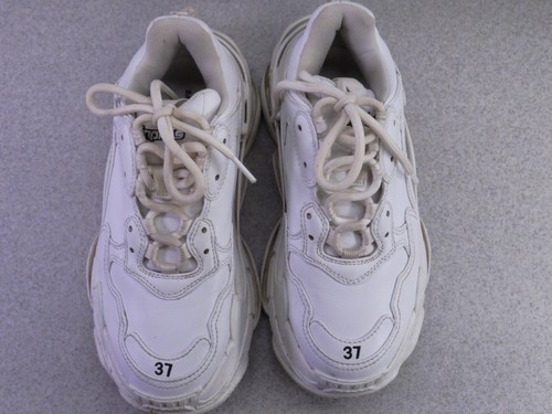 Balenciaga Women's Triple S Sneakers Size 37 White Tennis Shoes 7 US - Picture 5 of 20