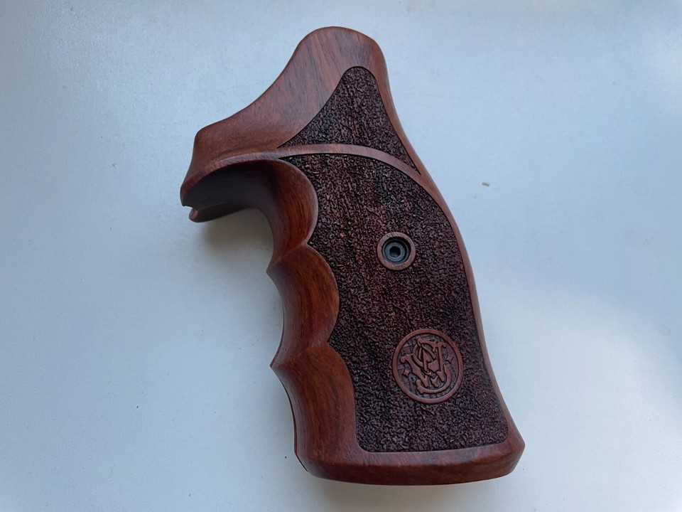 New Wood Decorative Grips for S&W N FRAME ROUND BUTT Revolver; Rough ...