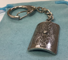 Roman Shield Silver Pewter Keyring (W)